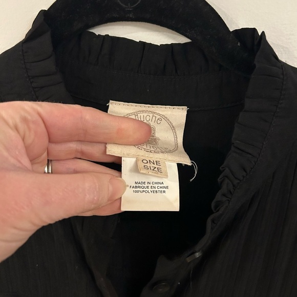 Muche & Muchette Vera Shift Dress black Tiered Flowy Oversized One Size Women's - Picture 9 of 9